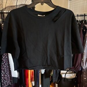 Dance & Marvel Black Cropped Top Tee NWT